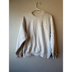 Chrome Hearts Style White Crewneck - Cross Patch Design M